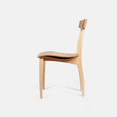 Fototapeta premium Light color comfortable chair, house wooden sitting furniture