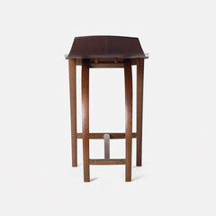 Dark wood sitting stool, comfortable sitting furniture