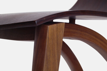 Dark wood sitting stool, comfortable sitting furniture