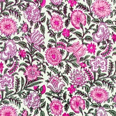 Foto auf Acrylglas Ajrakh Pattern and block print Pattern with batik print allovers textile pattern © Sagar