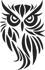 Naklejka premium Cool simple black vector owl vector logo. Isolated.
