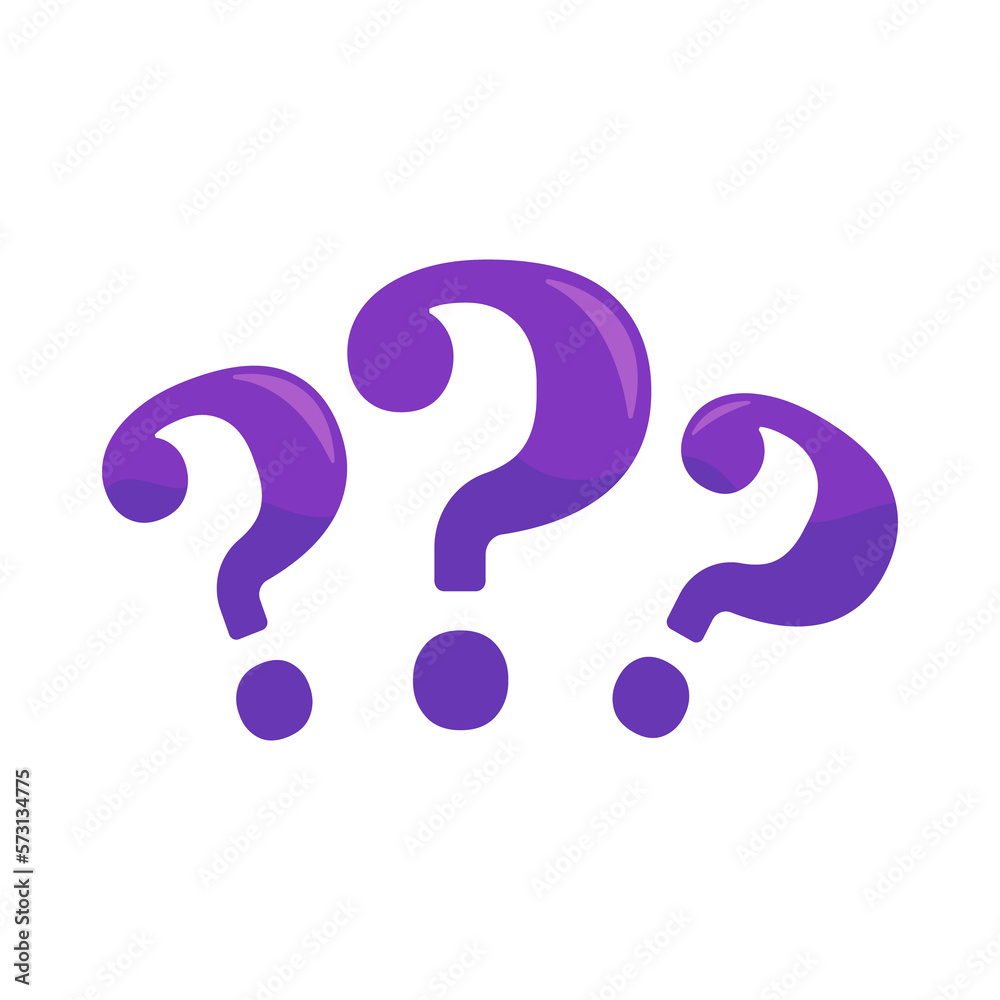 Poster speech bubbles with question marks doubt concept problem solving
