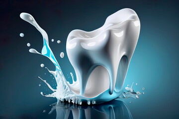 Realistic detailed white healthy tooth.Generative AI