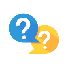 speech bubbles with question marks doubt concept problem solving