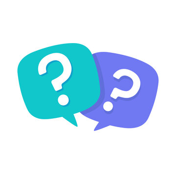 speech bubbles with question marks doubt concept problem solving