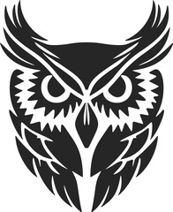 Cool black vector owl vector logo. Isolated.