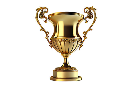 Gold Trophy Cup Isolatedon