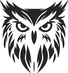 Naklejka premium Stylish black owl logo. Isolated.