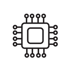 Obraz na płótnie Canvas Chip Circuit Electronic Outline Icon