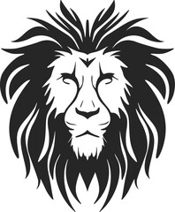 A chic simple black white vector logo of the lion. Isolated.