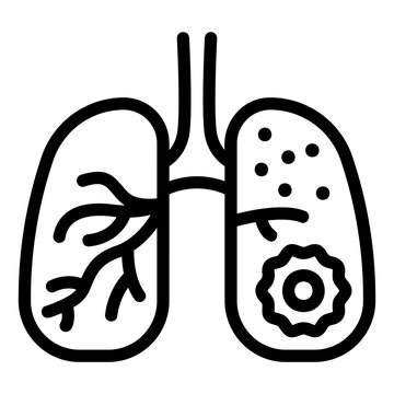 recommend clip art: lung cancer line icon