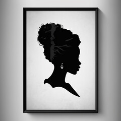 Minimalistic illustration of a black woman silhouette