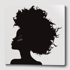 Minimalistic illustration of a black woman silhouette