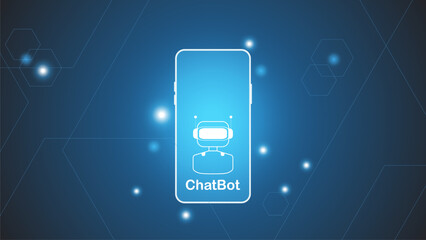 chatbot Ai artificial intelligence technology hitech concept. chatbot application smart bot, open Ai, line, technology Abstract, vector. design for chatting, web banner, background, transformation.
