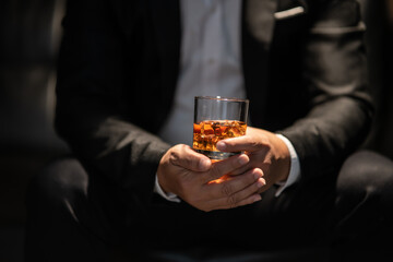 Barman pouring whiskey whiskey glass beautiful night