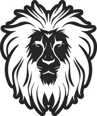 Fototapeta na wymiar A graceful simple black white vector logo of the lion. Isolated.