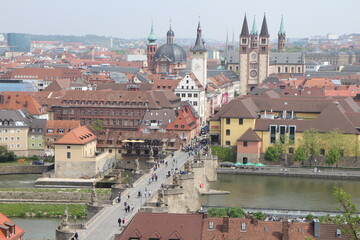 Panorama view of old town in Würzburg, Germany