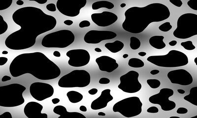 cow texture pattern repeated seamless black and white spot skin fur. print - 573142188