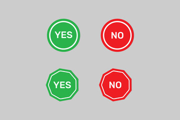yes or no button approved or rejected vector design.
