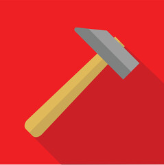 Hammer Flat Design Icon Vector Illustration Isolated on Red Background 