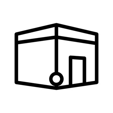 black line art kaaba icon clip art preview