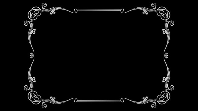 Calligraphic Design Element Animation With Alpha Video
