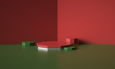 3D rendered geometric booth background