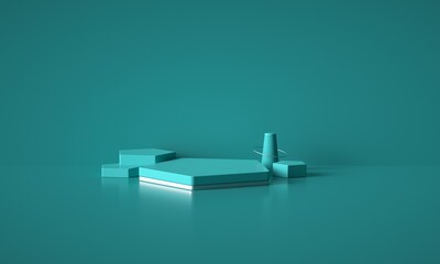 3D rendered geometric booth background