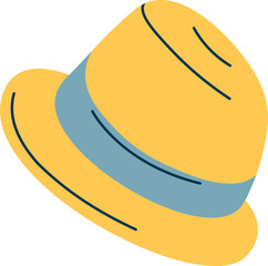 Trendy hat flat icon Fashionable accessory for head