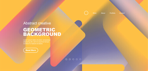 Fluid gradient triangles landing page background. Vector illustration for wallpaper, banner, background, leaflet, catalog, cover, flyer