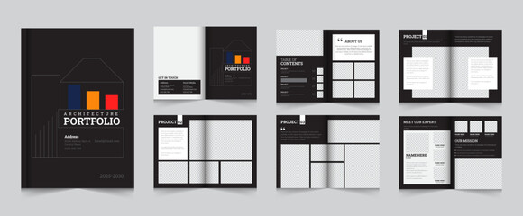 Architecture portfolio or portfolio Brochure layout template design
