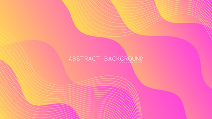 Modern Abstract Background Wave Lines Fluid Liquid Motion and Blue Orange Pink Gradient Color