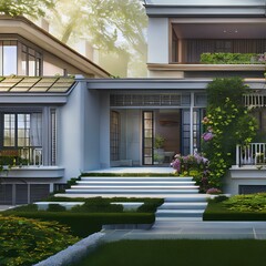 A home with a balcony and a modern design 1_SwinIRGenerative AI