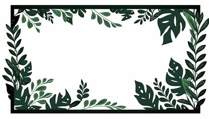 textile repeat pattern of green leaf frame with white background, vector illustration, Made by AI,Artificial intelligence