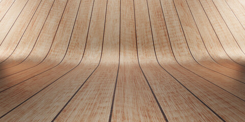 background curved wooden floor scene old wood texture old texture 3d illustration