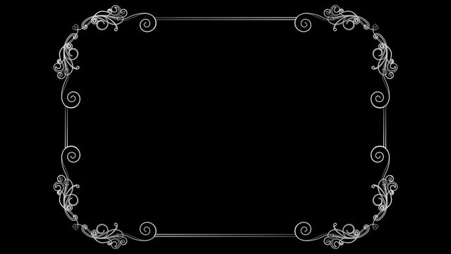 Calligraphic Design Element Animation With Alpha Video