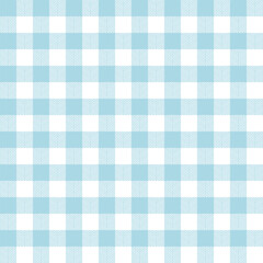 Gingham pattern in desaturated cyan. Herringbone textured seamless geometric Vichy check plaid vector background graphic for spring summer dress, shirt, other modern fashion fabric design.