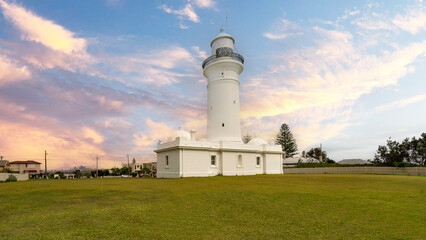 Macquarie Lighthouse at Lighthouse Reserve and Christison Park in Vaucluse, East Sydney, NSW Australia  - obrazy, fototapety, plakaty