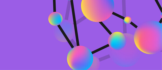 Line points connections geometric abstract background