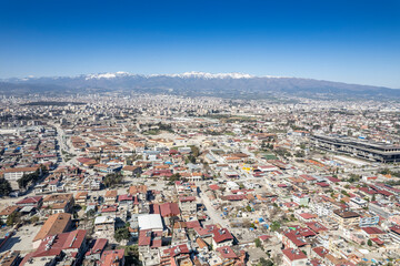 Fototapeta premium 2023 Turkey-Syria Earthquake. Hatay drone photo