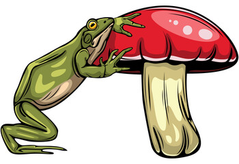 Frog and mushroom
