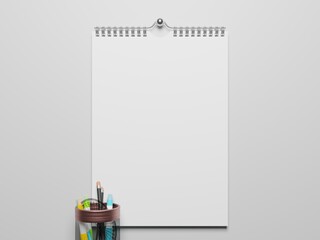 Simple Calender mockup Template black and white