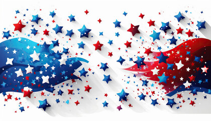 Obraz premium patriotic american stars confetti., generative artificial intelligence 