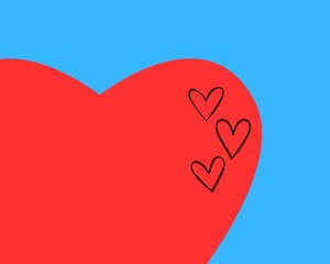 heart on blue sky background