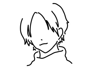 シンプルな人物のイケメン男性／手描きイラスト素材
