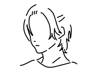 シンプルな人物のイケメン男性／手描きイラスト素材