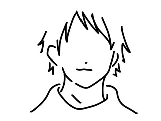 シンプルな人物のイケメン男性／手描きイラスト素材