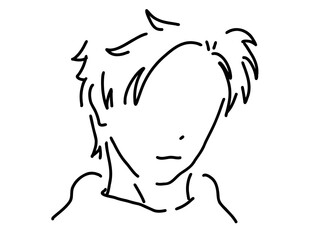シンプルな人物のイケメン男性／手描きイラスト素材