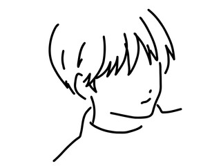 シンプルな人物のイケメン男性／手描きイラスト素材