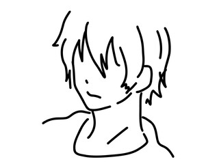 シンプルな人物のイケメン男性／手描きイラスト素材